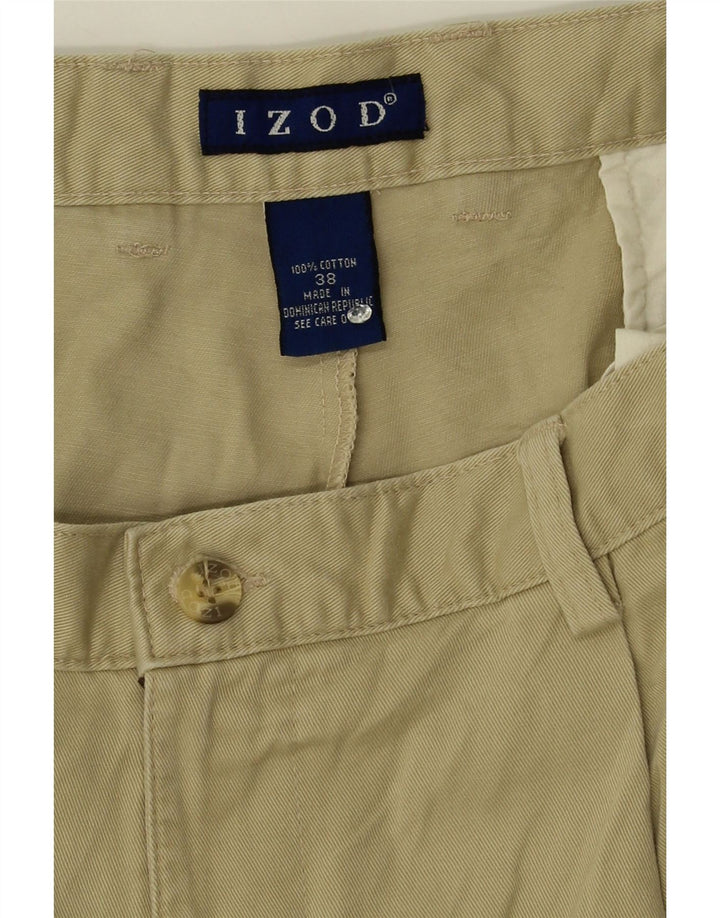 IZOD Mens Pegged Chino Shorts W38 XL Khaki Cotton Vintage Izod and Second-Hand Izod from Messina Hembry 