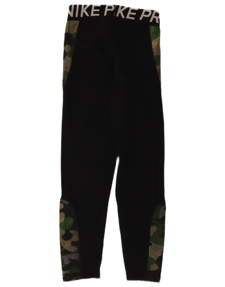 Nike Womens Graphic Leggings UK 4 XS Black Camouflage Polyester