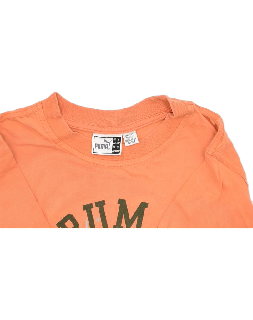 PUMA Boys Graphic T-Shirt Top 11-12 Years Orange Cotton | Vintage | Thrift | Second-Hand | Used Clothing | Messina Hembry 