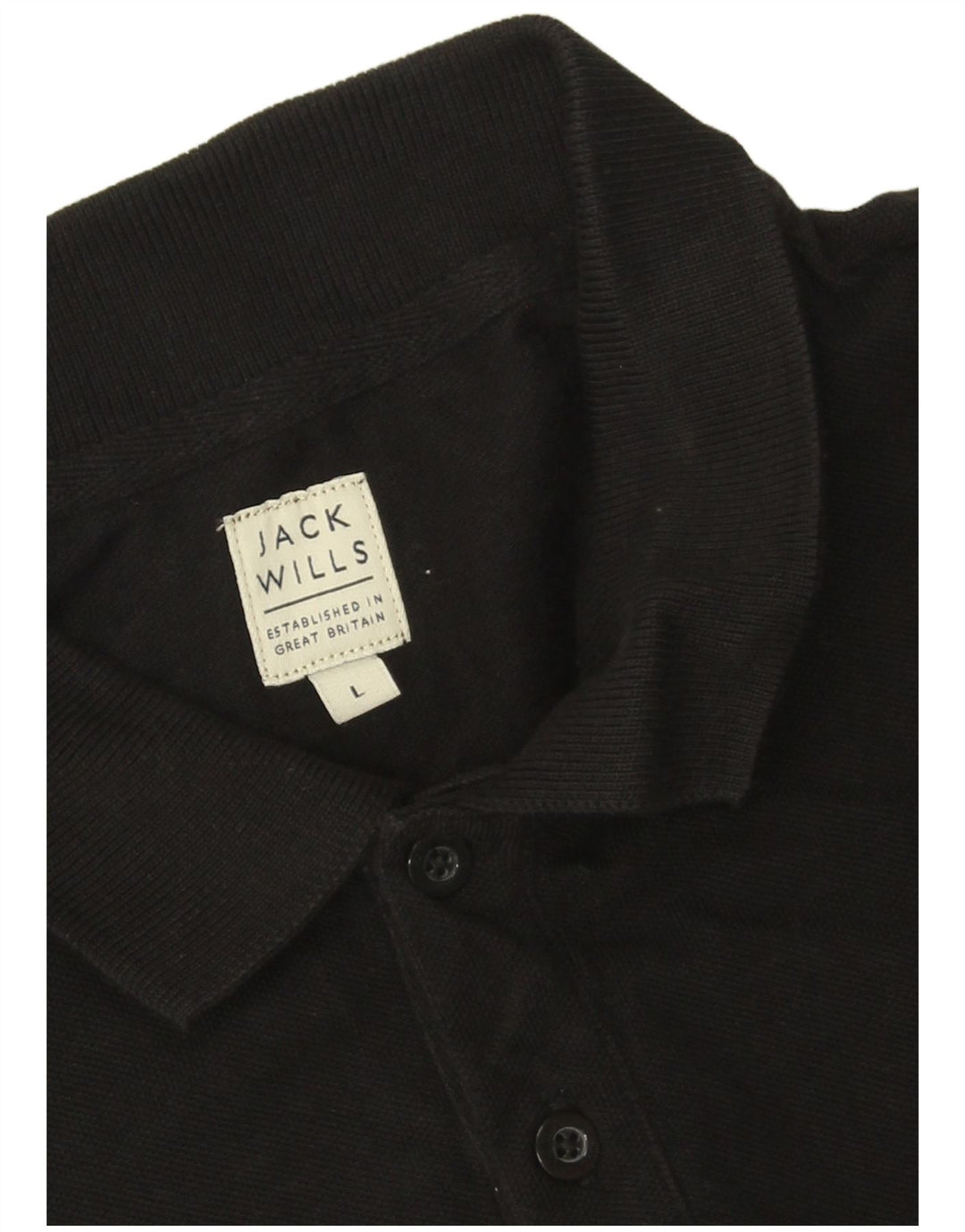 Jack Wills Mens Polo Shirt Large Black Cotton