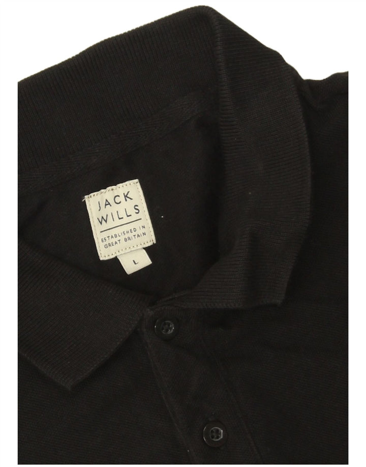 Jack Wills Mens Polo Shirt Large Black Cotton