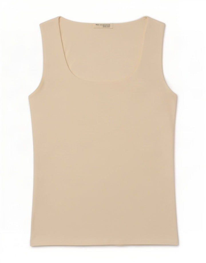 Zara Womens Vest Top UK 14 Large Off White Polyamide