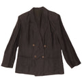 Vintage Womens Double Breasted Blazer Jacket IT 48 XL Grey Linen