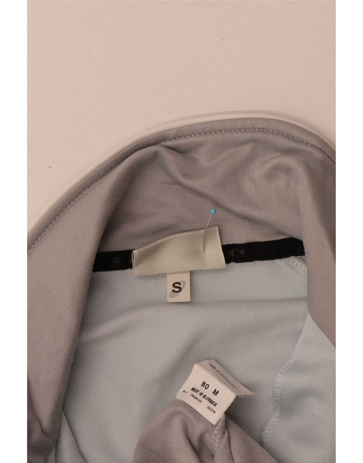 Asics Mens Tracksuit Top Jacket Small Grey Colourblock Polyester