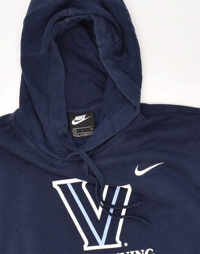 NIKE Mens Graphic Hoodie Jumper Small Navy Blue Cotton | Vintage Nike | Thrift | Second-Hand Nike | Used Clothing | Messina Hembry 