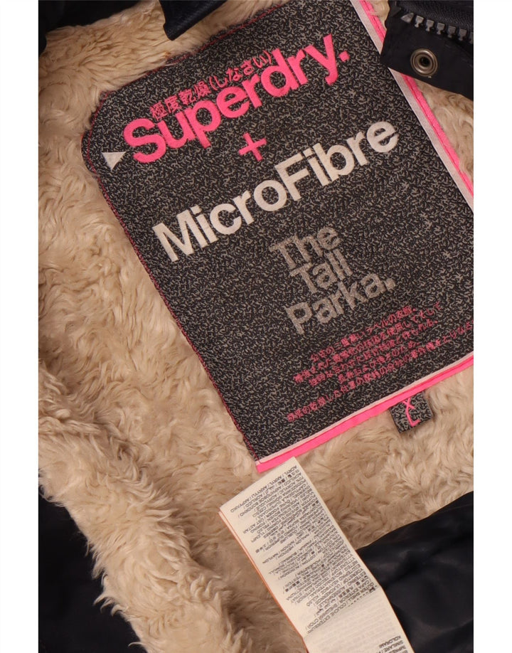 Superdry Womens Hooded Parka Jacket UK 18 XL Navy Blue Polyester