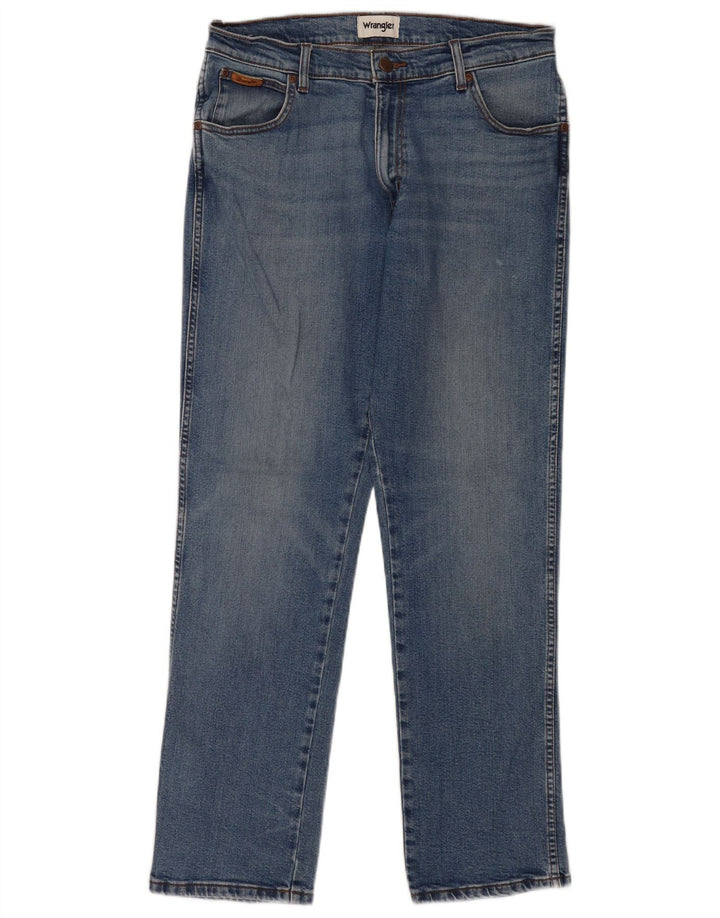 Wrangler Mens Texas Straight Jeans W34 L32 Blue Cotton