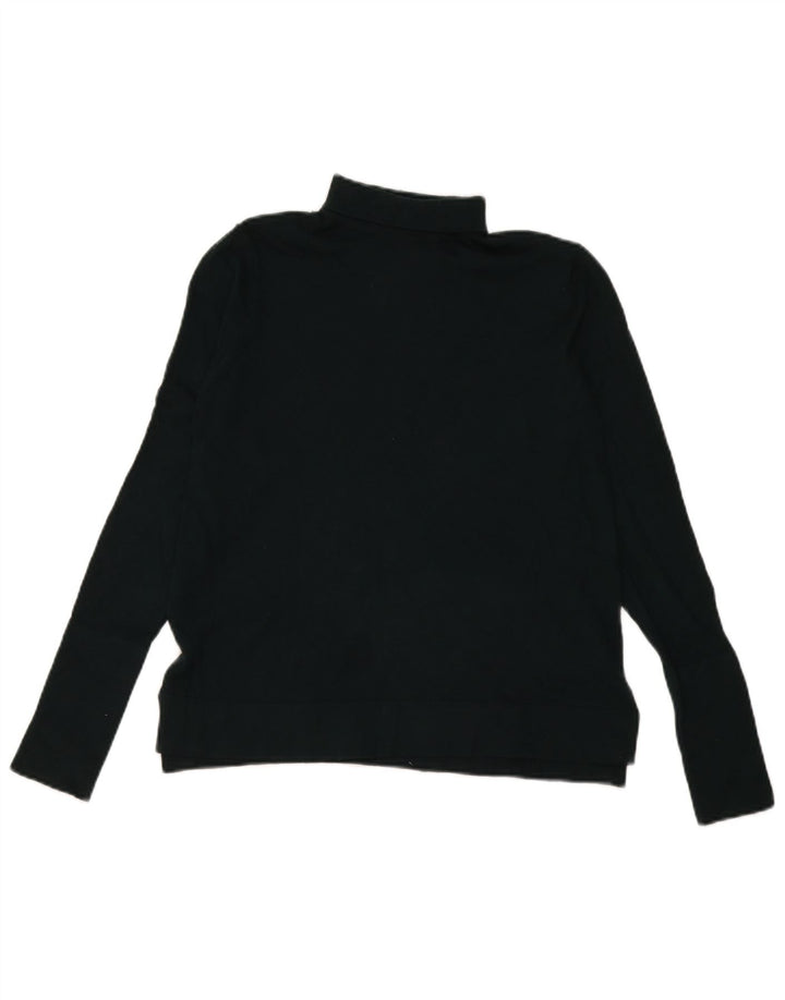 Zara Womens Roll Neck Jumper Sweater UK 14 Medium Green Modal