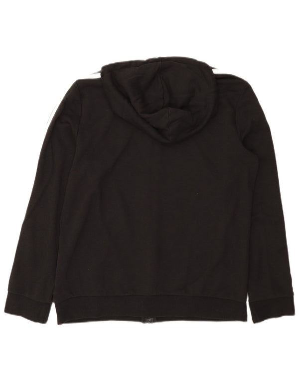 Adidas Womens Zip Hoodie Sweater UK 16/18 Large Black Cotton