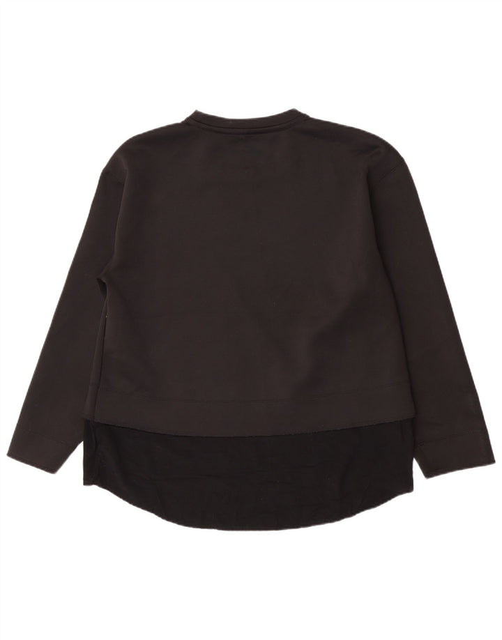 Dkny Womens Sweatshirt Jumper UK 16 Large Black Polyester