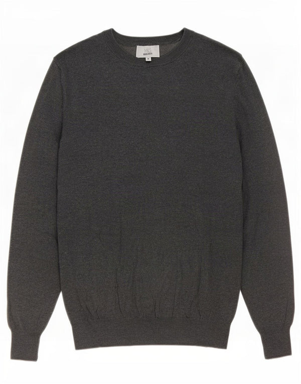 Marks & Spencer Mens Regular Fit Boat Neck Jumper Sweater Medium Grey