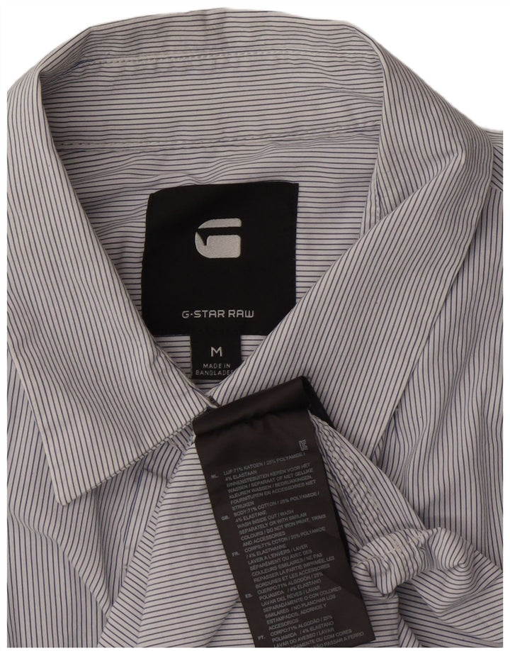 G-Star Womens Shirt UK 14 Medium Blue Pinstripe Cotton