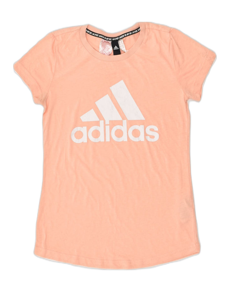 ADIDAS Girls Graphic T-Shirt Top 13-14 Years Orange Cotton | Vintage Adidas | Thrift | Second-Hand Adidas | Used Clothing | Messina Hembry 