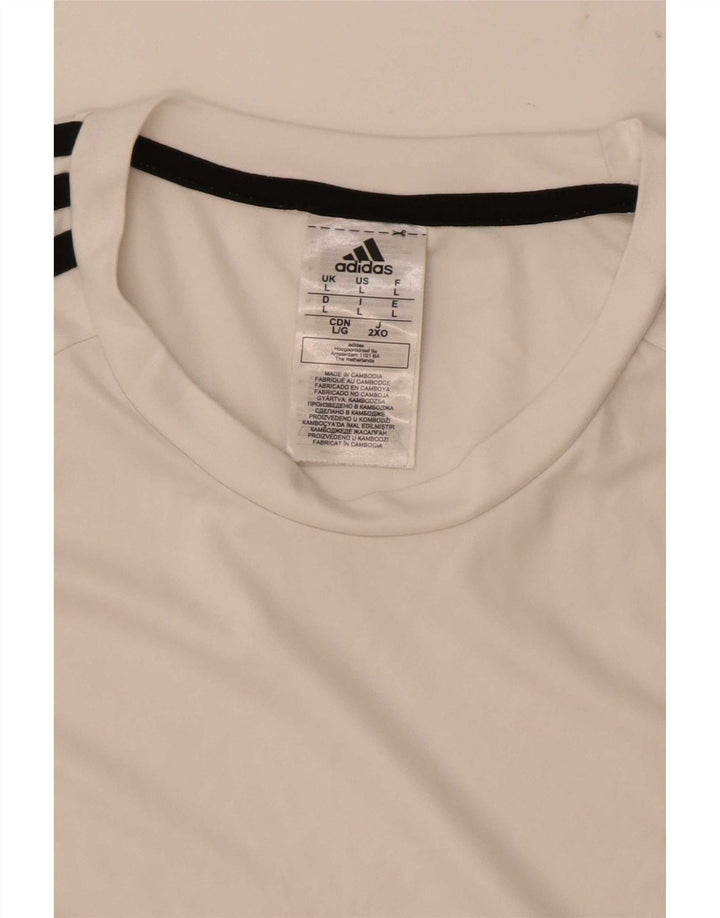 Adidas Mens Aeroready T-Shirt Top Large White Polyester