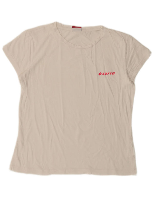LOTTO Womens T-Shirt Top UK 10 Small White Cotton