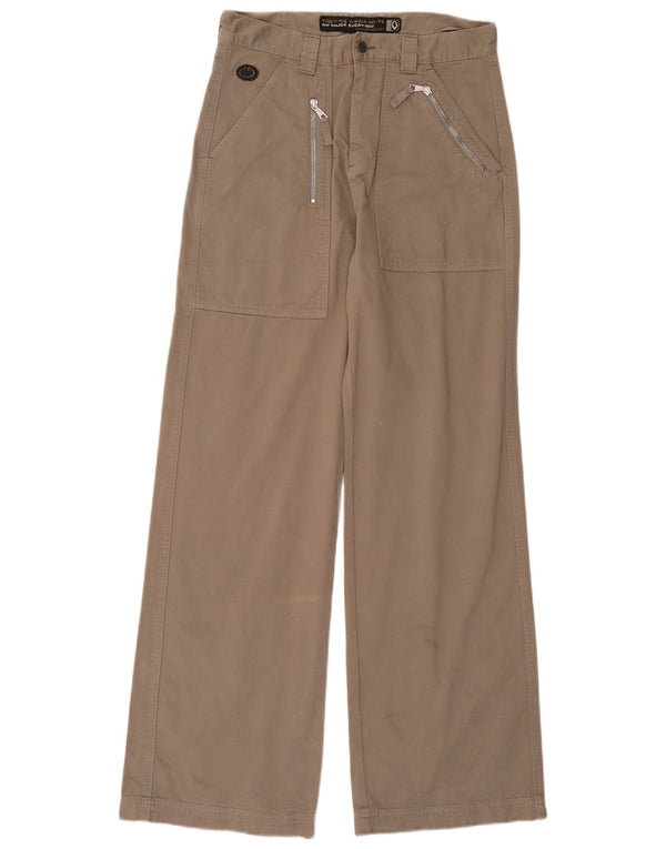Killer Loop Mens Wide Leg Casual Trousers IT 46 Small W30 L34 Grey Cotton