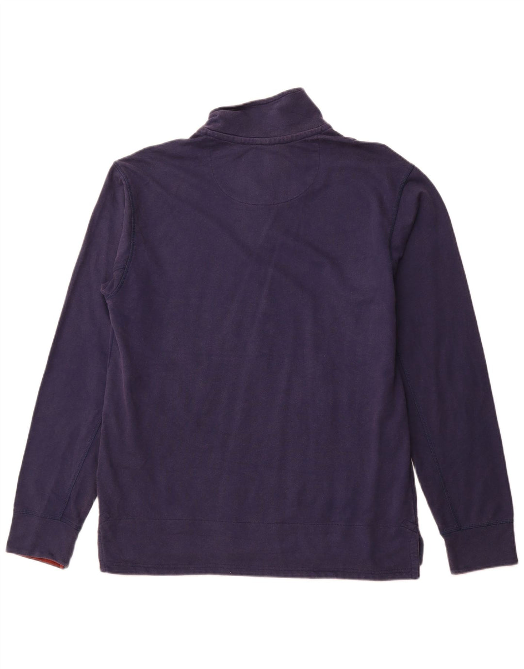 Weird Fish Mens 1/4 Zip Top Long Sleeve Large Navy Blue Cotton