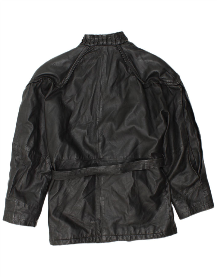 Vintage Womens Leather Jacket UK 12 Medium Black