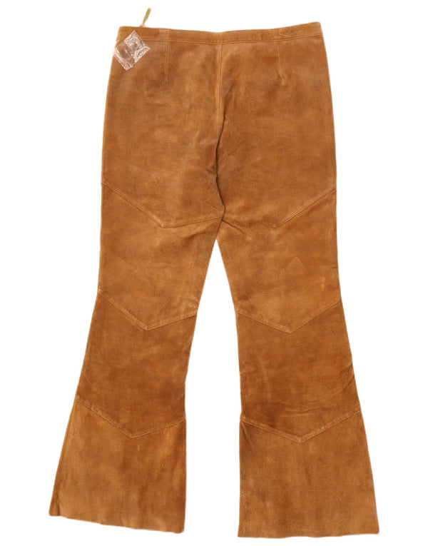 Yessica Womens Bootcut Suede Trousers EU 42 Large W34 L31 Brown Leather
