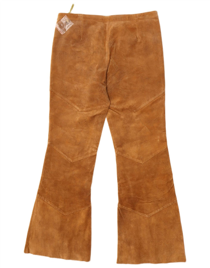 Yessica Womens Bootcut Suede Trousers EU 42 Large W34 L31 Brown Leather