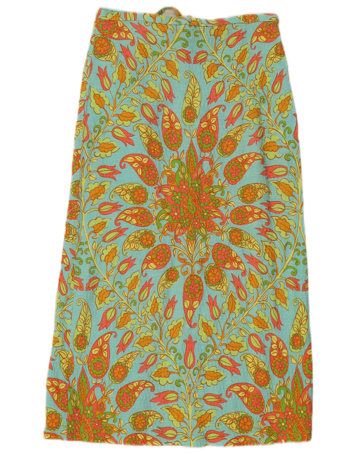 Zara Womens Midi Skirt Medium W28  Blue Paisley