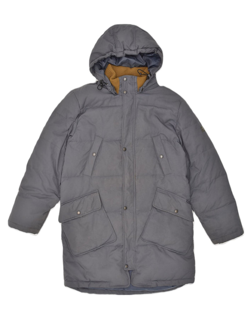 CHAMPION Mens Hooded Padded Coat UK 36 Small Grey Polyamide | Vintage Champion | Thrift | Second-Hand Champion | Used Clothing | Messina Hembry 