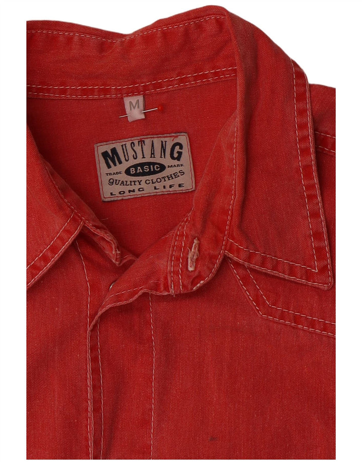 Mustang Mens Denim Shirt Medium Red