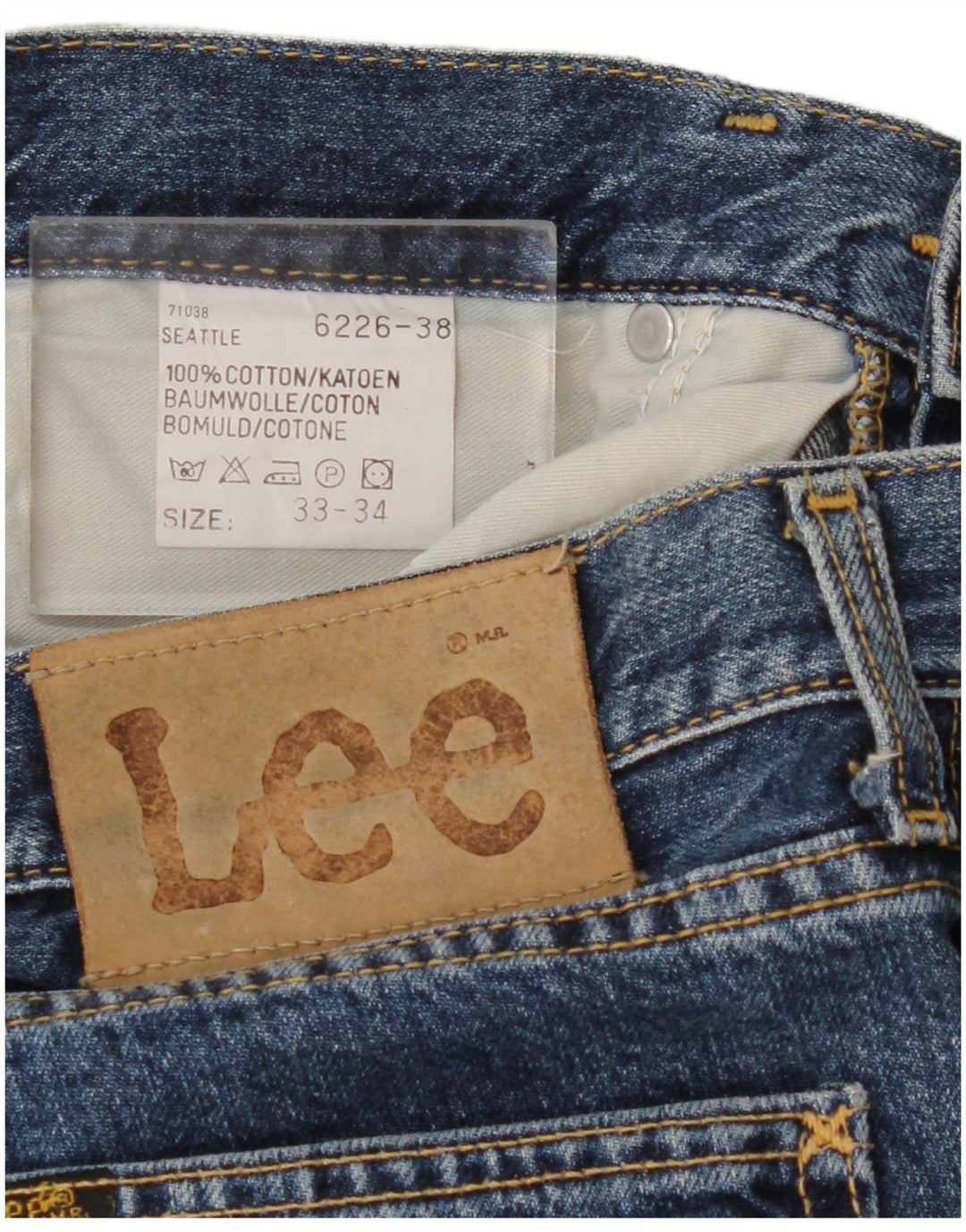 Lee Mens Seattle Straight Jeans W33 L31 Blue Cotton