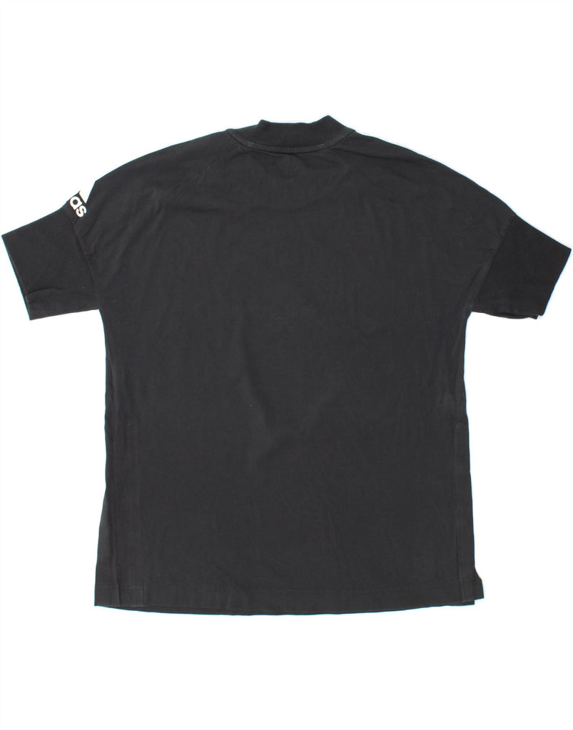 ADIDAS Womens Graphic T-Shirt Top UK 12/14 Medium Black Cotton Vintage Adidas and Second-Hand Adidas from Messina Hembry 