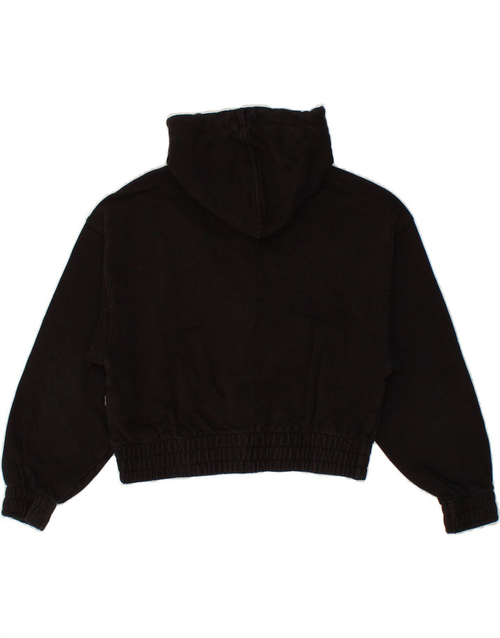 PUMA Womens Oversized Crop Zip Hoodie Sweater UK 6 XS Black Cotton Vintage Puma and Second-Hand Puma from Messina Hembry 