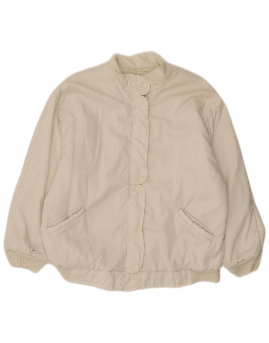 Vintage Womens Oversized Bomber Jacket UK 18 XL White