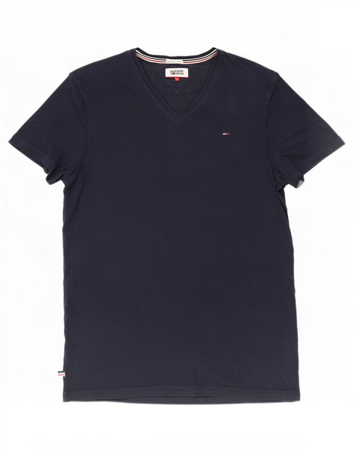 Tommy Hilfiger Mens T-Shirt Top Large Navy Blue Cotton