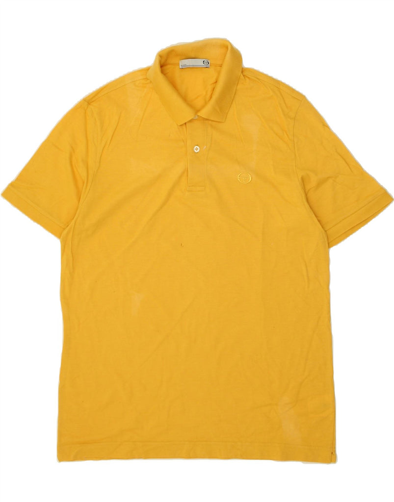 SERGIO TACCHINI Mens Polo Shirt IT 50 Medium Yellow Cotton Vintage Sergio Tacchini and Second-Hand Sergio Tacchini from Messina Hembry 