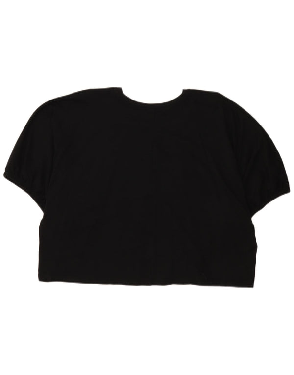 Zara Womens Crop Oversized T-Shirt Top UK 14 Medium Black