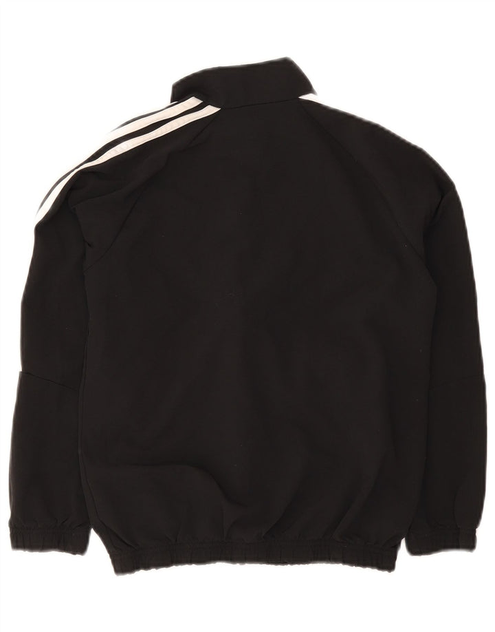 Adidas Boys Tracksuit Top Jacket 9-10 Years Black Polyester