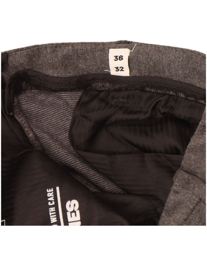 JACK & JONES Mens Marco Slim Chino Trousers W36 L32 Grey Viscose