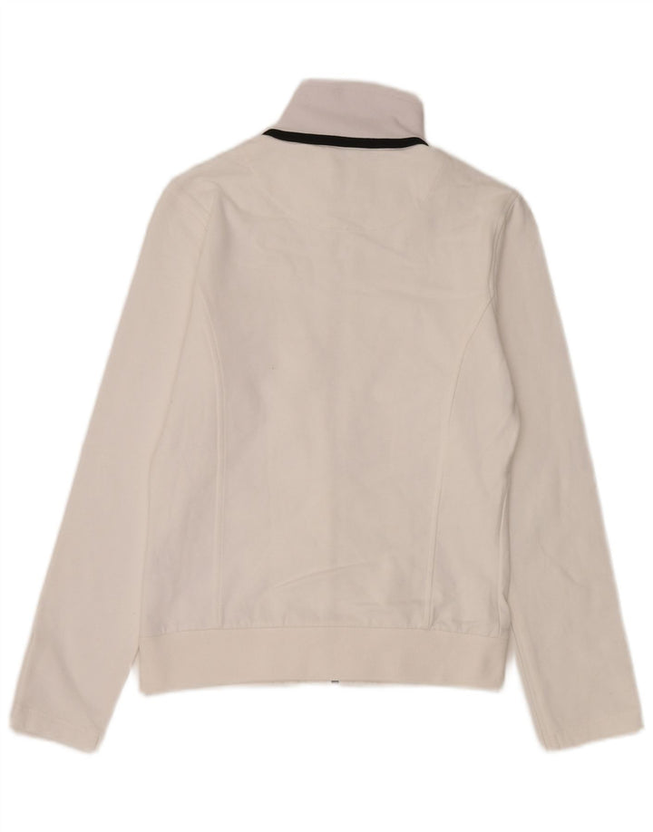 Kappa Womens Tracksuit Top Jacket UK 12 Medium White Cotton
