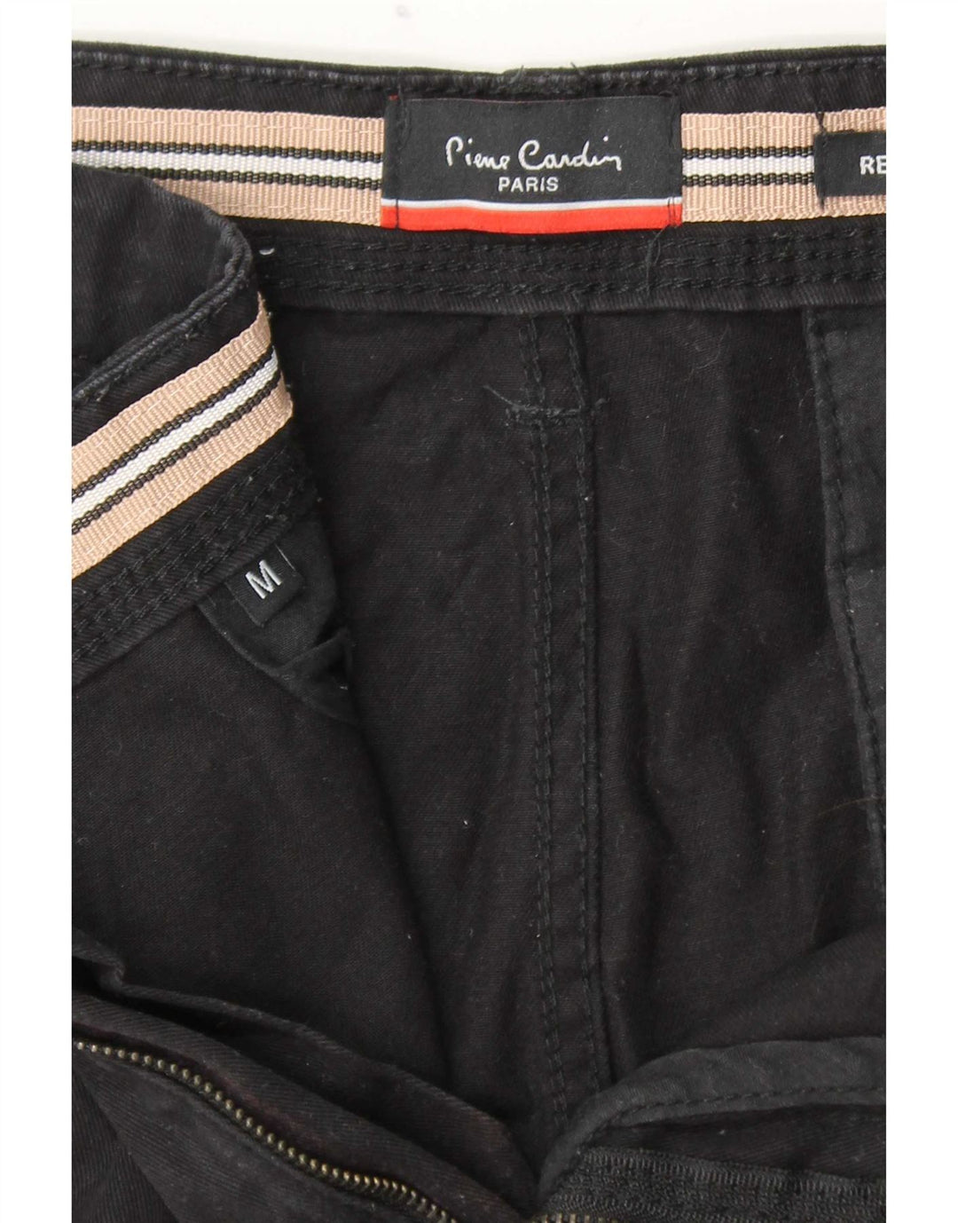 Pierre Cardin Mens Regular Fit Chino Shorts Medium W32  Black Cotton