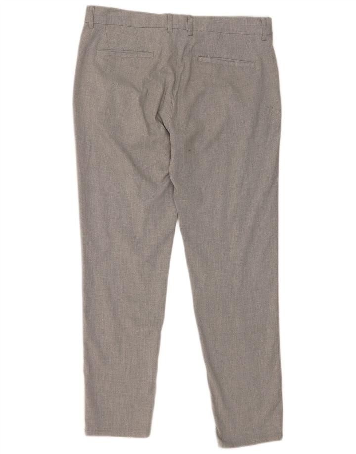 Zara Mens Slim Suit Trousers EU 42 Large W32 L28 Grey