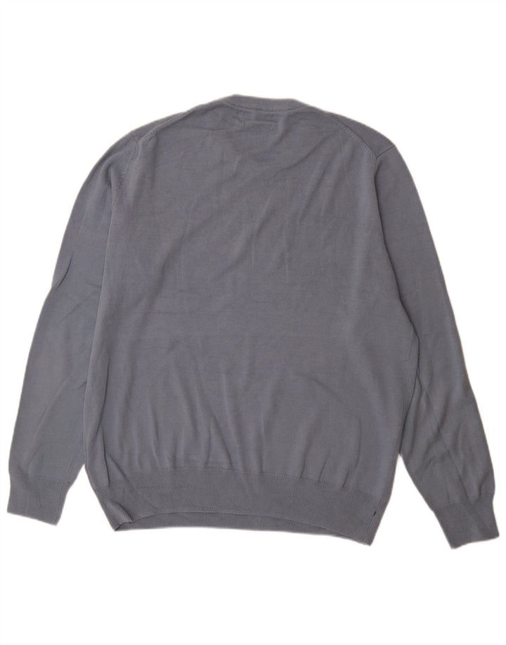 Marks & Spencer Mens Crew Neck Jumper Sweater Large Blue Cotton