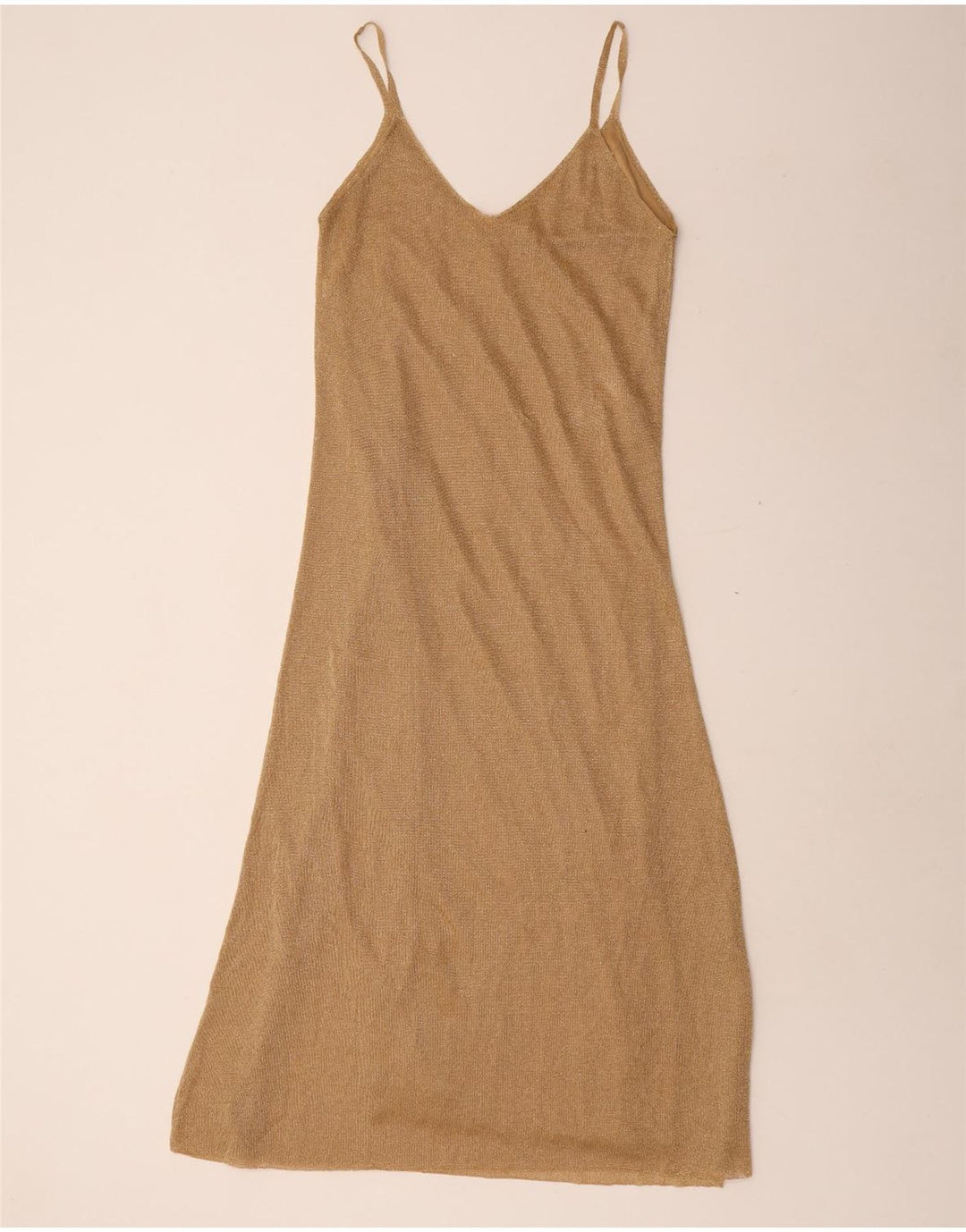 Zara Womens Slip Dress UK 12 Medium Gold Polyester