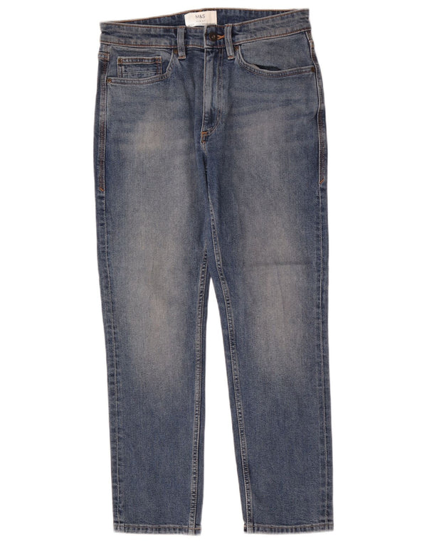 Marks & Spencer Mens Slim Fit Slim Jeans W30 L29 Blue Cotton