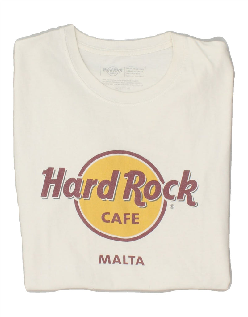 HARD ROCK CAFE Womens Graphic T-Shirt Top UK 16 Large White Cotton | Vintage Hard Rock Cafe | Thrift | Second-Hand Hard Rock Cafe | Used Clothing | Messina Hembry 