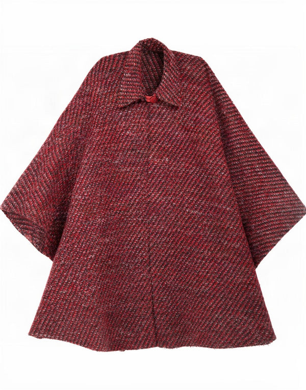 Vintage Womens Cape Coat One Size Red Flecked