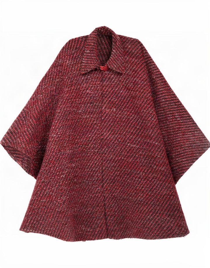 Vintage Womens Cape Coat One Size Red Flecked