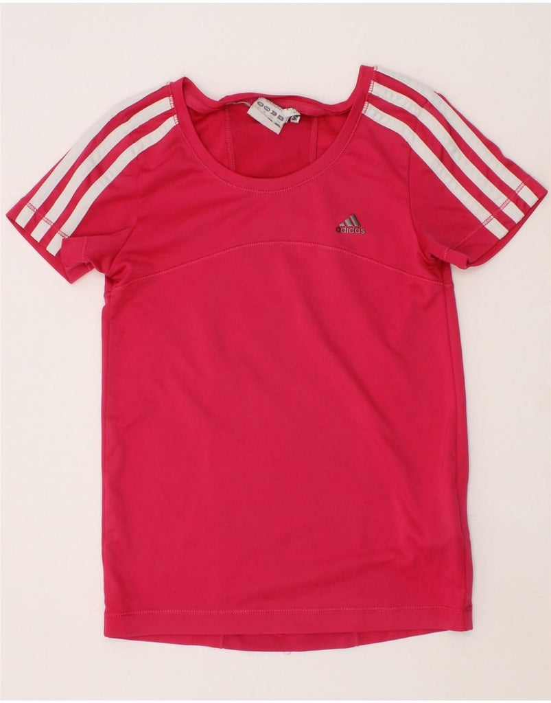 ADIDAS Girls Climalite T-Shirt Top 8-9 Years Pink Polyester Vintage Adidas and Second-Hand Adidas from Messina Hembry 