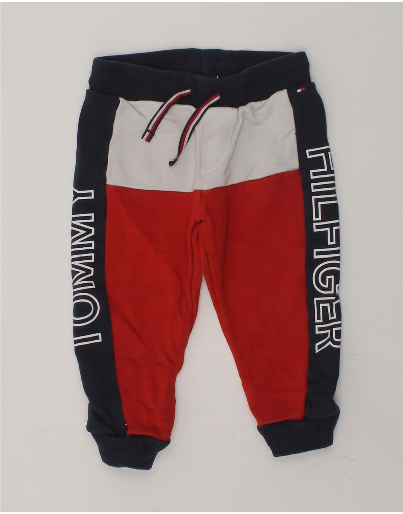TOMMY HILFIGER Baby Boys Graphic Full Tracksuit 9-12 Months Red Cotton | Vintage Tommy Hilfiger | Thrift | Second-Hand Tommy Hilfiger | Used Clothing | Messina Hembry 