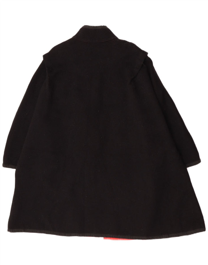 Vintage Womens Reversible Overcoat UK 14 Medium Black Colourblock