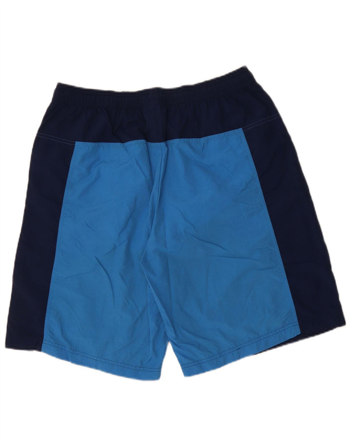 ADIDAS Mens Graphic Sport Shorts 2XL Navy Blue Colourblock Polyester