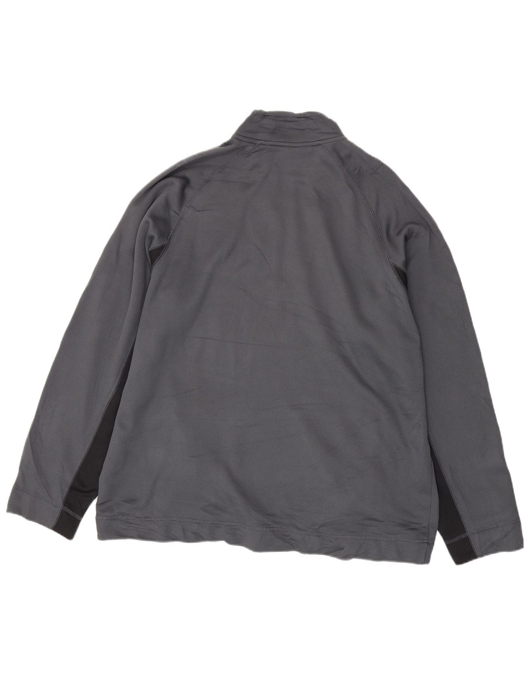 Reebok Mens Zip Neck Sweatshirt Jumper 2XL Grey Colourblock Polyester